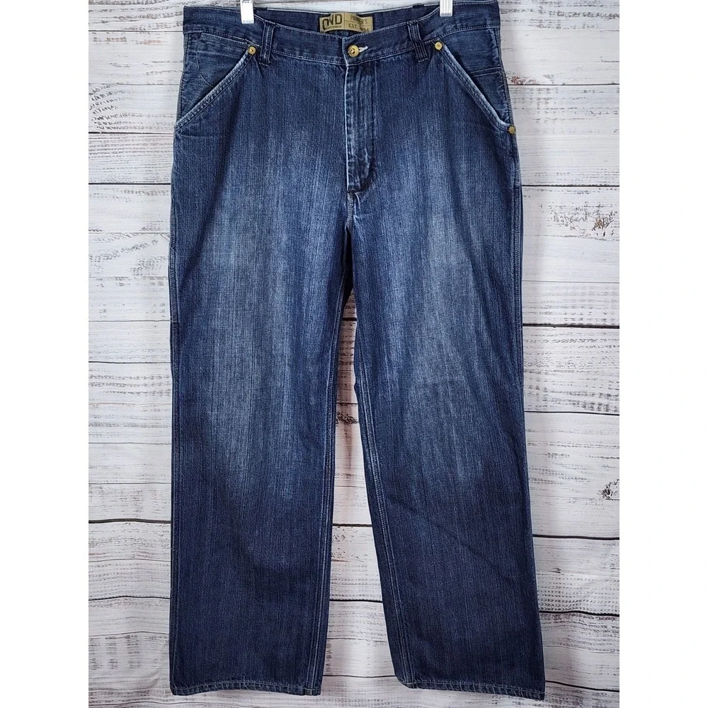 Vintage Old Navy Painters Jeans Mens 36x34 Med Blue Wash Denim Carpenter Utility